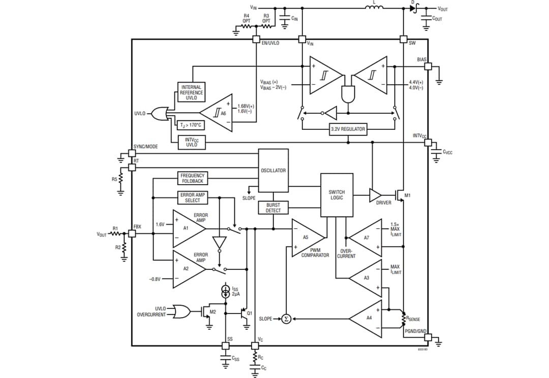Blockdiagramm - Analog Devices Inc. LT8333 Strommodus-DC/DC-Wandler