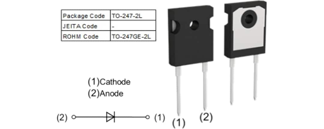 Technische Zeichnung - ROHM Semiconductor RFx30TZ6S & RFx60TZ6S Ultra Fast Recovery-Dioden