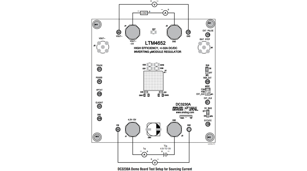 Technische Zeichnung - Analog Devices Inc. LTM4652 Demonstrationsboard (DC3230A)