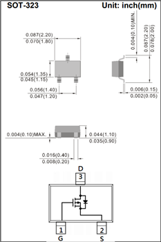 Mechanical Drawing - PANJIT 60V P-Channel Enhancement Mode MOSFETs