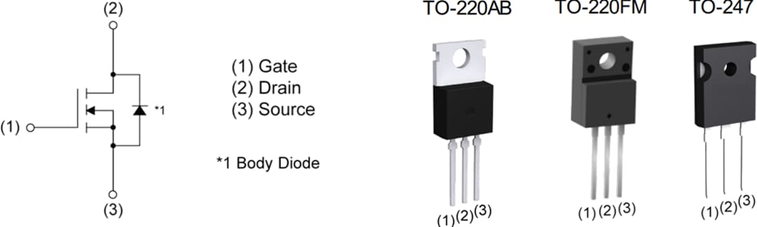 Schaltplan - ROHM Semiconductor 600 V PrestoMOS™ Super Junction-MOSFETs der 4. Gen.
