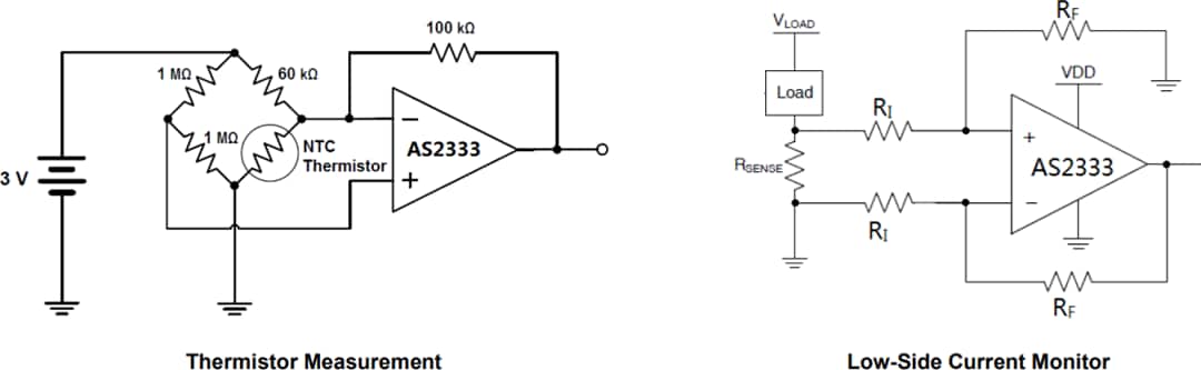 Applikations-Schaltungsdiagramm - Diodes Incorporated AS2333Q Nullpunktdrift-Operationsverstärker (OPV)
