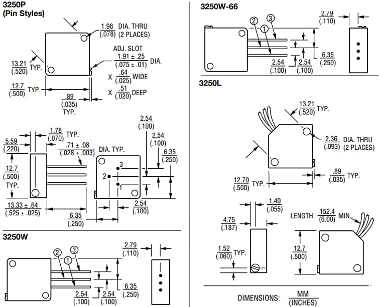 Bourns 3250 Trimpot® Trimmpotentiometer