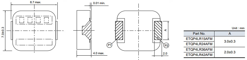 Panasonic Electronic Components ETQP4L-AFM Leistungsinduktivitäten