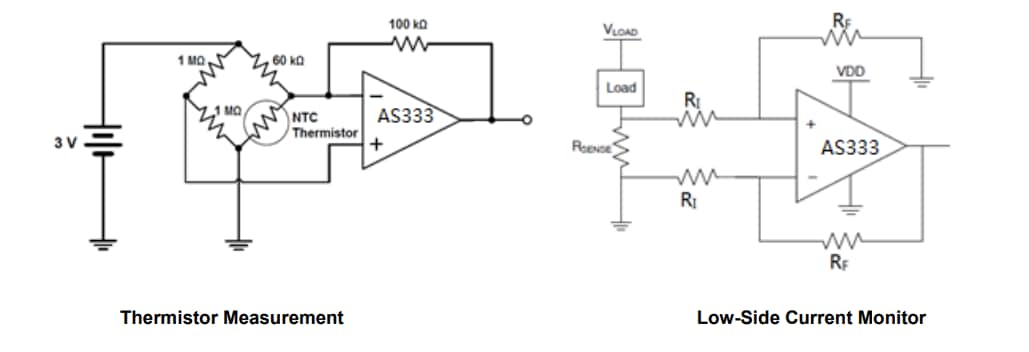 Applikations-Schaltungsdiagramm - Diodes Incorporated AS333x Micropower CMOS-Operationsverstärker