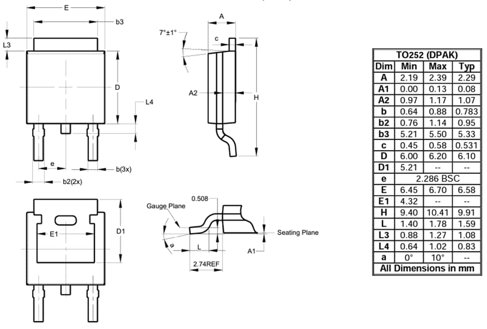 Technische Zeichnung - Diodes Incorporated MJD Medium Automobil-Leistungstransistoren 