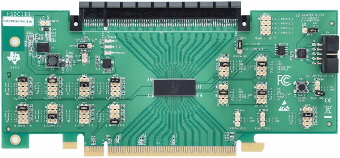 Technische Zeichnung - Texas Instruments DS320PR1601RSC-EVM Linear-Redriver EVM