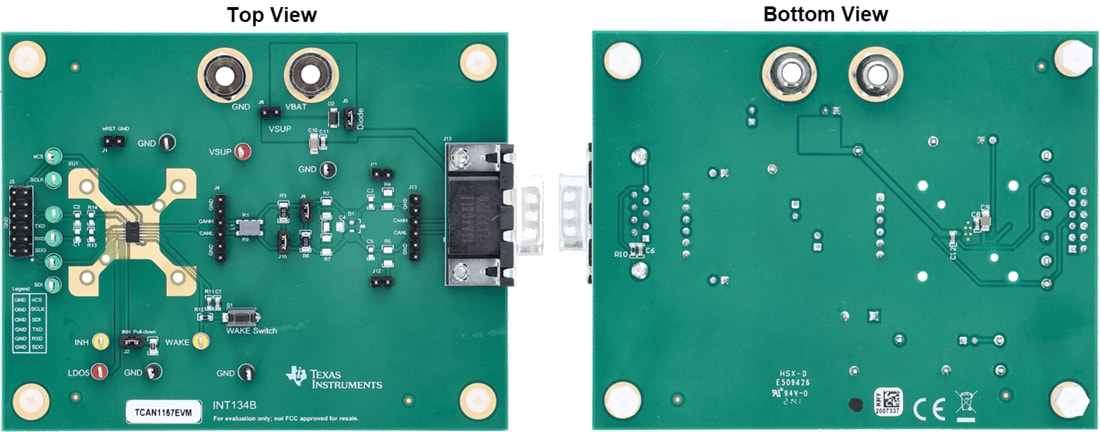 Technische Zeichnung - Texas Instruments TCAN1167EVM CAN-FD-Evaluierungsmodul (EVM)