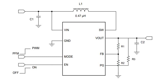 Applikations-Schaltungsdiagramm - Texas Instruments TPS61033x/TPS61033x-Q1 Synchroner Aufwärtswandler