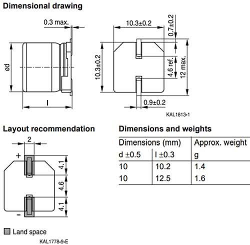 EPCOS / TDK B40930 Hybrid Polymer ALUMINIUMELEKTROLYT Caps