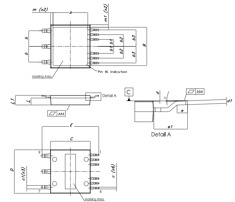 Technische Zeichnung - STMicroelectronics SH63N65DM6AG Leistungs-MOSFET