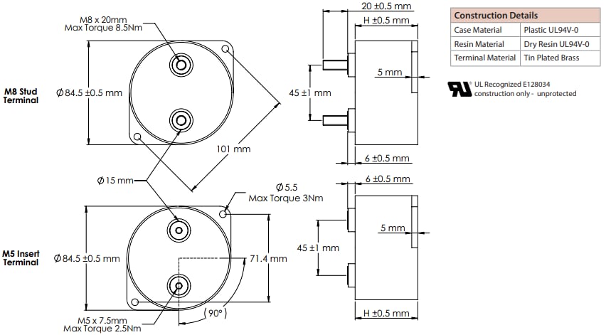 Cornell Dubilier / Knowles Type 944L Low Inductance DC Link Capacitors