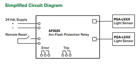 Applikations-Schaltungsdiagramm - Littelfuse AF0025 Lichtbogenerkennungsrelais