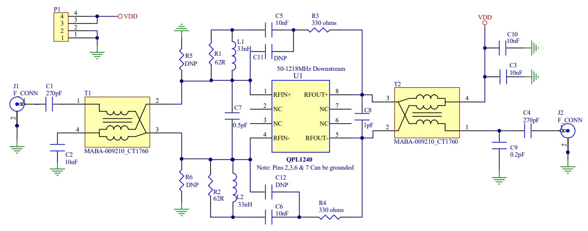 Schaltplan - Qorvo QPL1240EVB Evaluierungsboards