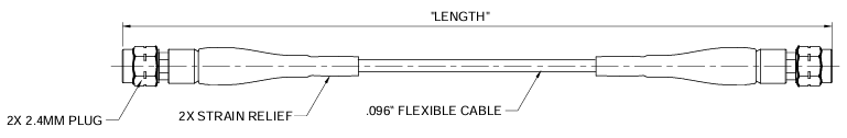 Technische Zeichnung - Johnson / Cinch Connectivity Solutions 2,4 mm dicke Test-Kabelsätze mit 50 GHz