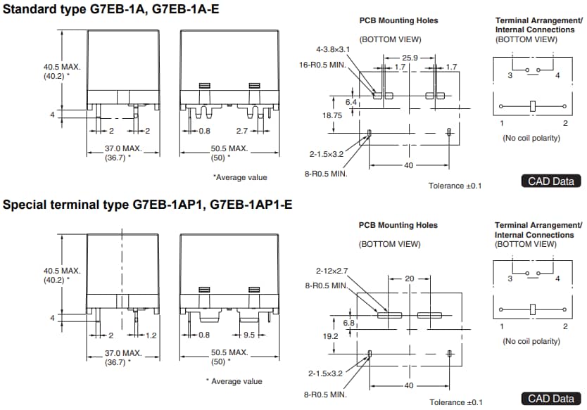 Omron Electronics G7EB-E 120-A-Träger-PCB-Leistungsrelais