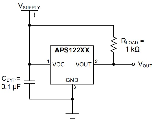 Application Circuit Diagram - Allegro MicroSystems APS122x Hall-Effect Sensor ICs