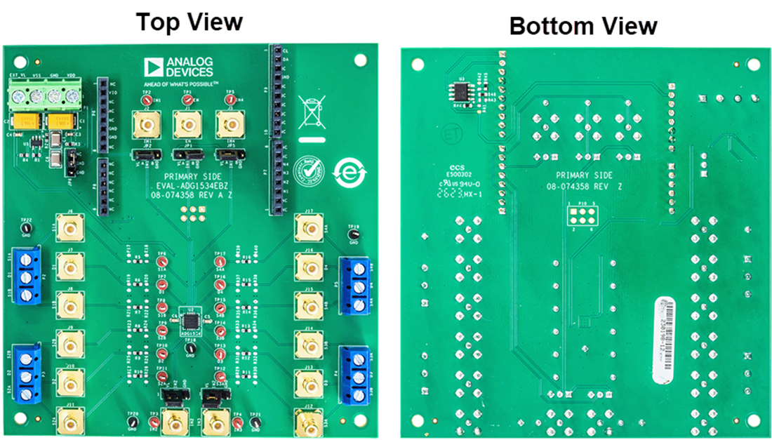 Technische Zeichnung - Analog Devices Inc. EVAL-ADG1534EBZ Evaluierungsboard