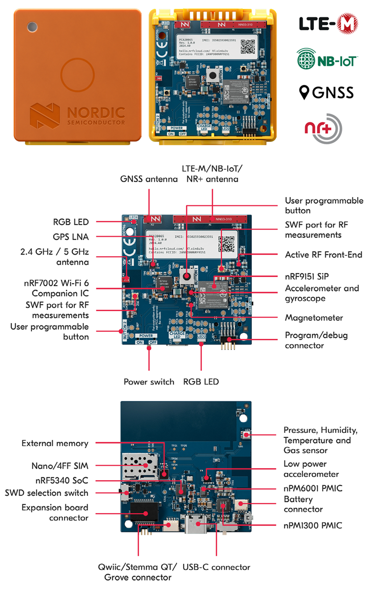 Schaltungsanordnung - Nordic Semiconductor Thingy: 91 X™ Prototyping-Plattform