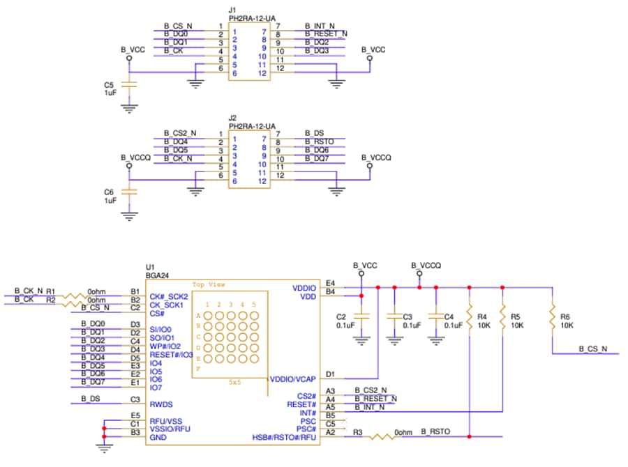 Schaltplan - Infineon Technologies EVAL-S26HL512T SEMPER™ HYPERBUS™ Speichermodul