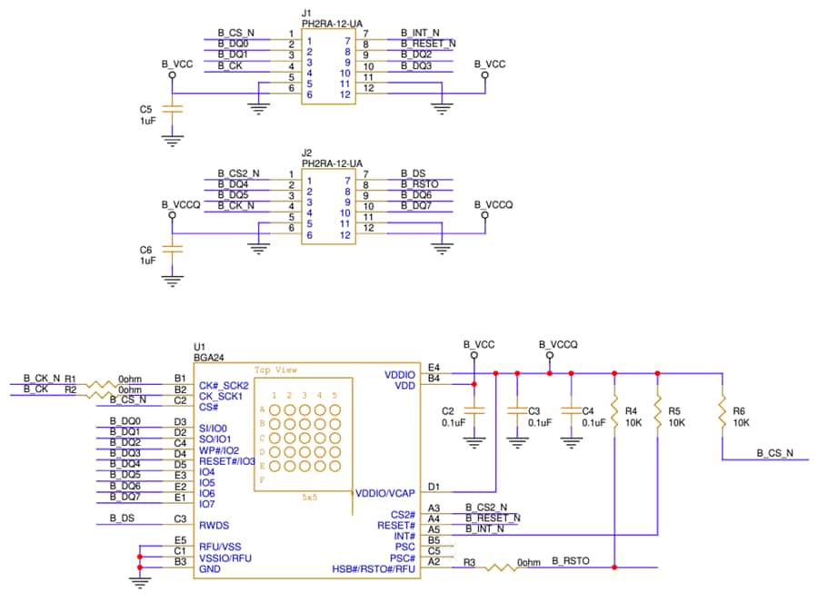 Schaltplan - Infineon Technologies EVAL-S28HL512T SEMPER™ Octal-SPI-Speichermodul
