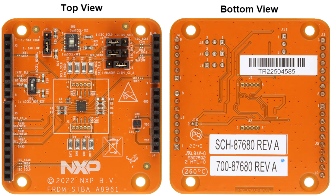 Technische Zeichnung - NXP Semiconductors FRDM-STBA-A8961 Sensor-Abschirmungsboard