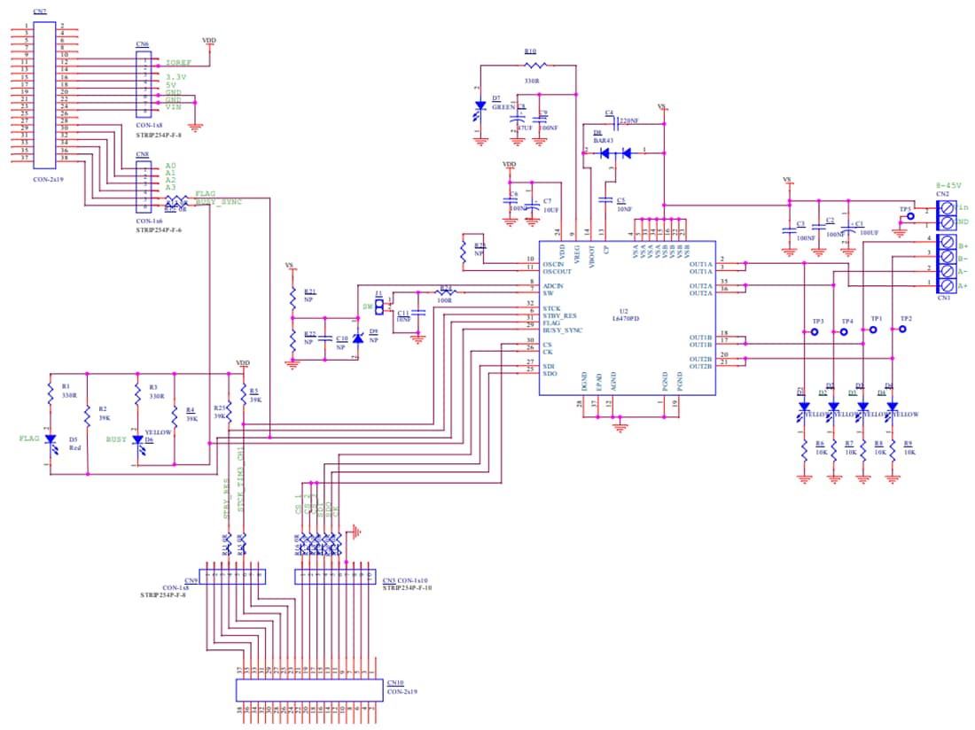 Schaltplan - STMicroelectronics EVL6470 Evaluierungsboard für Schrittmotortreiber