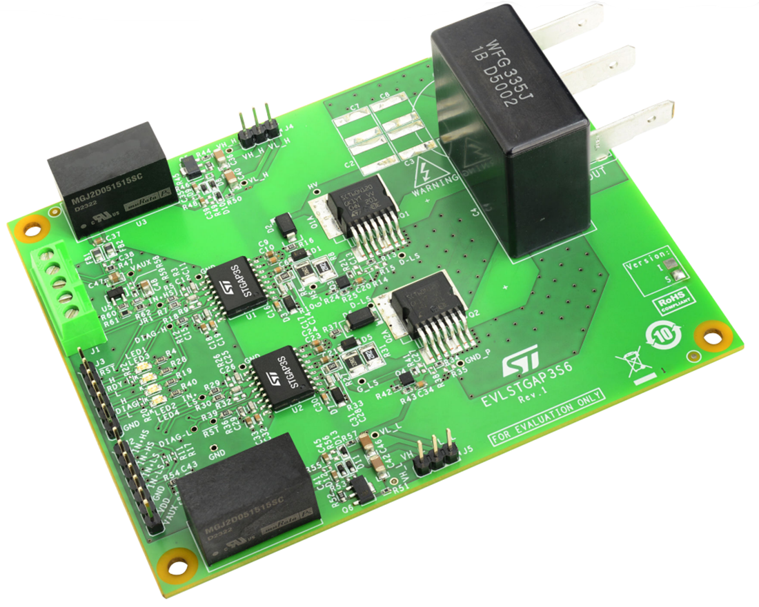 Technische Zeichnung - STMicroelectronics EVLSTGAP3S6S Halbbrücken-Evaluierungsboard