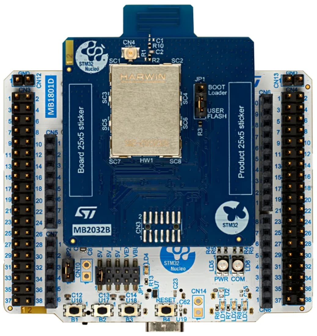 Technische Zeichnung - STMicroelectronics NUCLEO-WB09KE STM32WB09 Evaluierungsboard