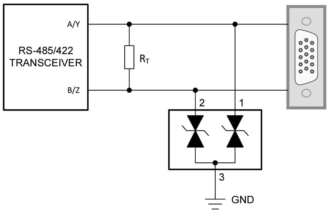 Schaltplan - Texas Instruments ESDS552 Bi-direktionale ESD/Überspannungsschutzdiode