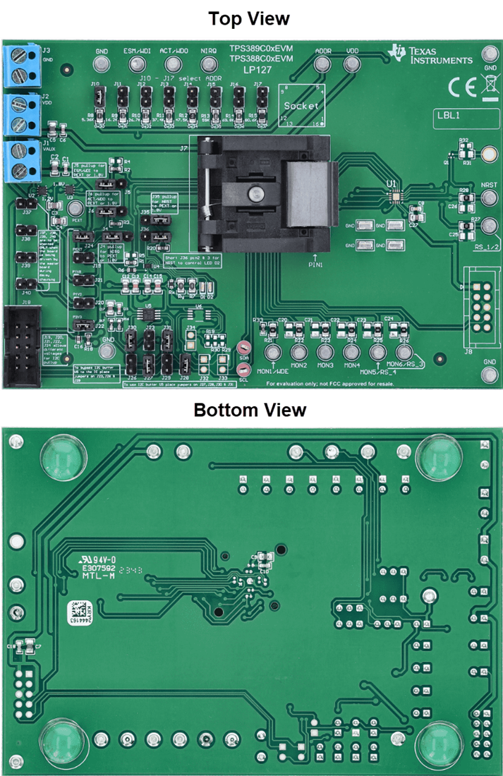 Technische Zeichnung - Texas Instruments TPS389C0XEVM Supervisor-Evaluierungsmodul (EVM)