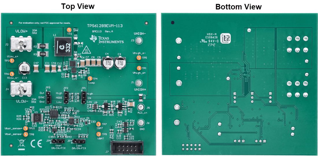 Technische Zeichnung - Texas Instruments TPS61289EVM-113 Wechselrichter-Auswertungsmodul