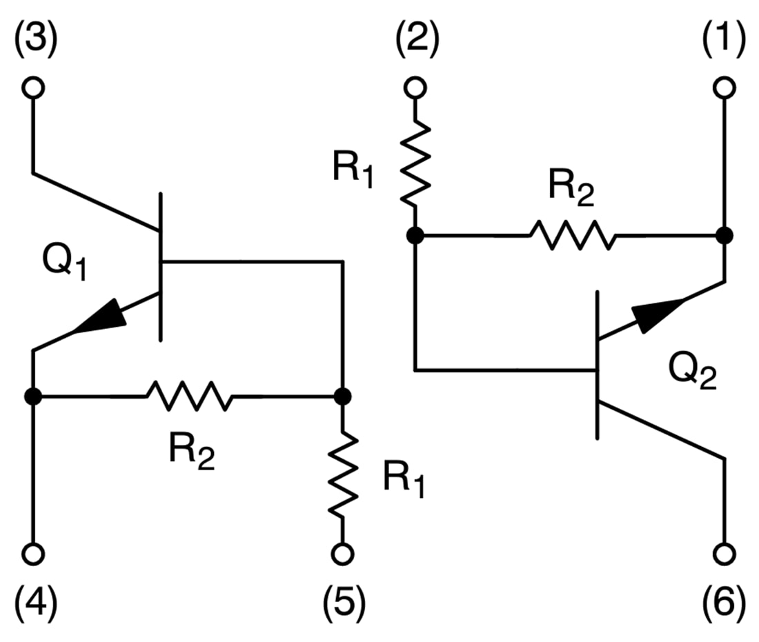 Schaltplan - onsemi Bipolare Dual-NPN-Digitaltransistoren