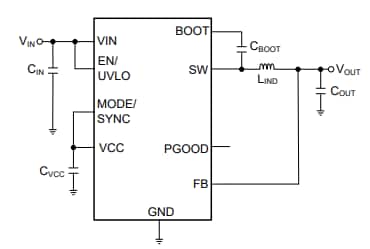 Schaltplan - Texas Instruments LMR36503E-Q1 DC/DC-Abwärtswandler