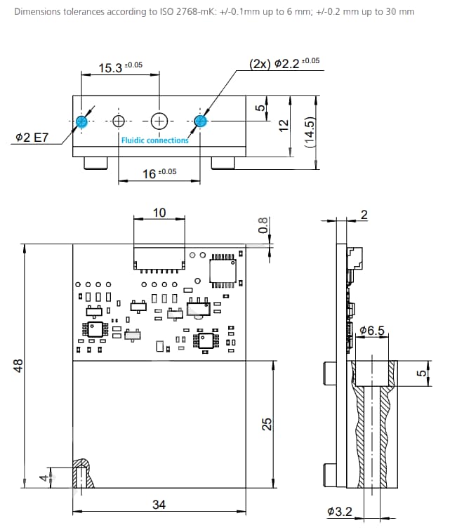 Mechanical Drawing - Innovative Sensor Technology SFS01 Evaluation Kits