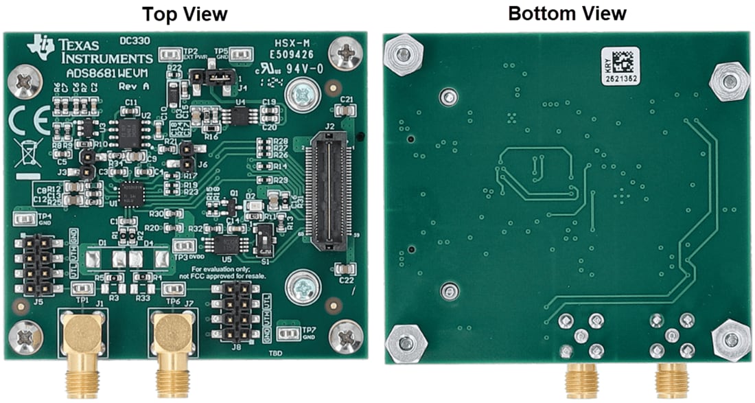 Technische Zeichnung - Texas Instruments ADS8681WEVM-PDK Evaluierungsmodul (EVM)