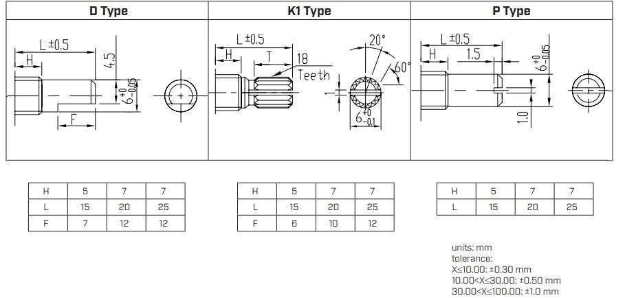Technische Zeichnung - Same Sky PTN09X Drehpotentiometer
