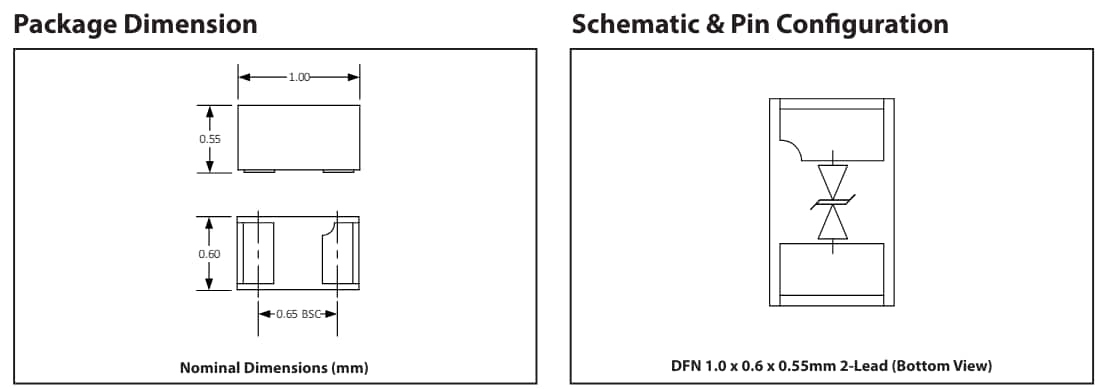 Schaltplan - Semtech RClamp® 03331PWQ ESD- und EOS-Schutzbauelement