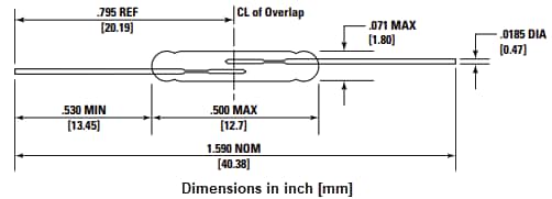 Technische Zeichnung - Littelfuse MATE-12B Reedschalter