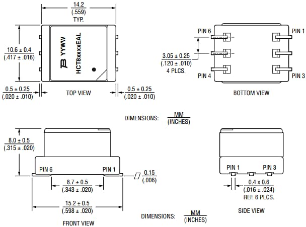 Bourns HCT8xEAL Transformatoren mit hoher Kriechstromfestigkeit