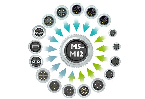 Tabelle - Phoenix Contact Rundsteckverbinder M5 bis M12