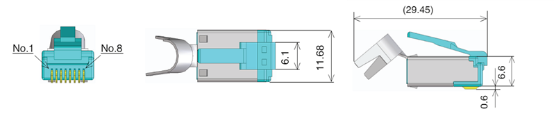Infografik - Hirose Electric TM61P RJ45 Cat.6A Modularer Stecker