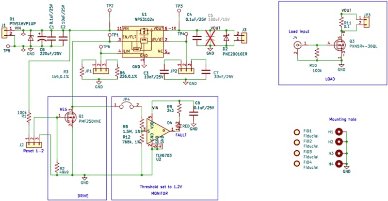 Schaltplan - Nexperia NEVB-NPS3102 Evaluierungsboards