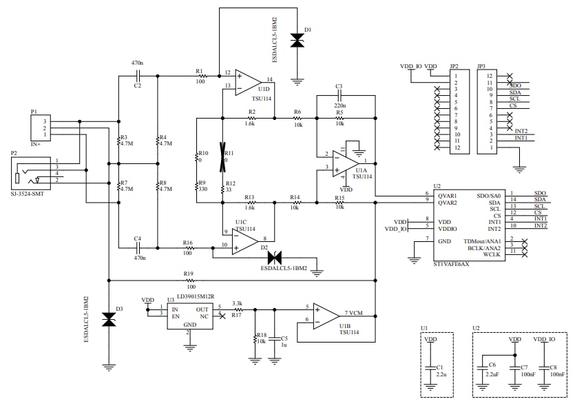 Schaltplan - STMicroelectronics STEVAL-MKI242A Adapterboard