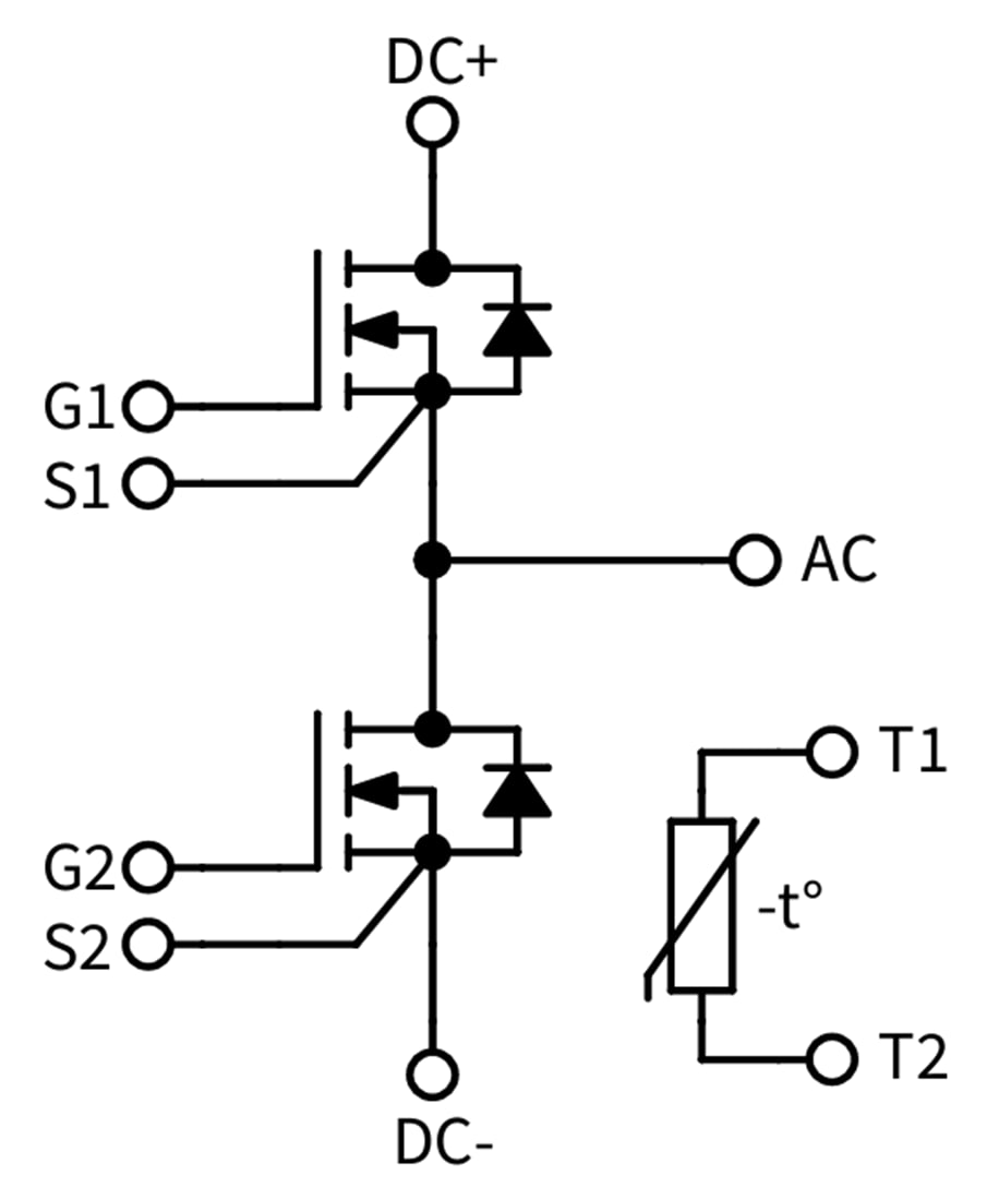 Applikations-Schaltungsdiagramm - Wolfspeed 2.300-V-Siliziumkarbid-Leistungsmodule