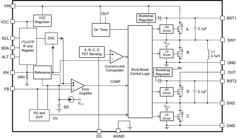 Block Diagram - Monolithic Power Systems (MPS) MPM4730 Buck-Boost Modules