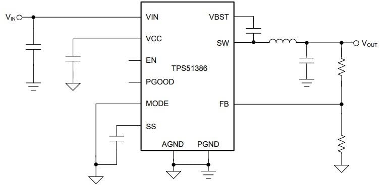 Applikations-Schaltungsdiagramm - Texas Instruments TPS51386 Synchroner Abwärtswandler