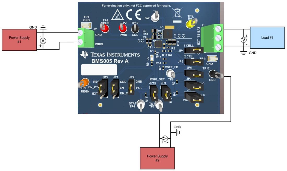 Tabelle - Texas Instruments bq25308EVM Evaluierungsmodul (EVM) für Ladegeräte