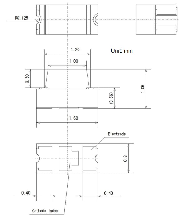 Technische Zeichnung - ROHM Semiconductor CSL1002R3T1 Standard-LED