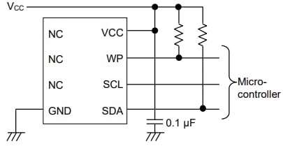 Applikations-Schaltungsdiagramm - ROHM Semiconductor BR24G16NUX-5TR I2C-BUS-EEPROM